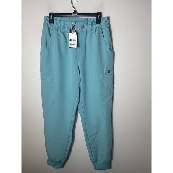 NWT Figs Scrubs Turqoise High Waisted Relaxed Jogger Pants (M) and Top (S) - Picture 4 of 4